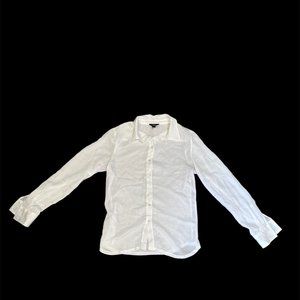 AQUA White Button Down Blouse